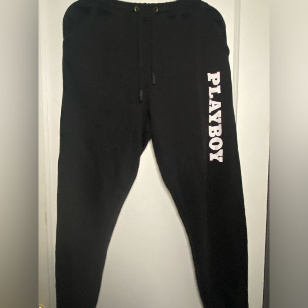 Black Playboy X Missguided Sweatpants - Size Medium